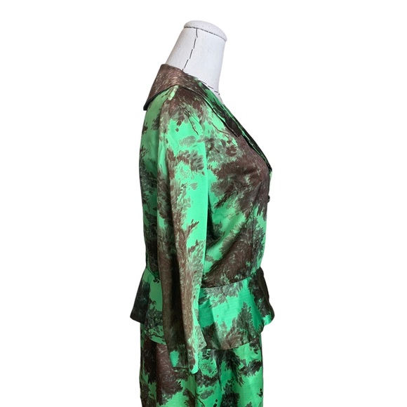 Vintage 40s 50s Dotti Original Green Floral 2 pc Suit Jacket & Skirt Set - Picture 5 of 14